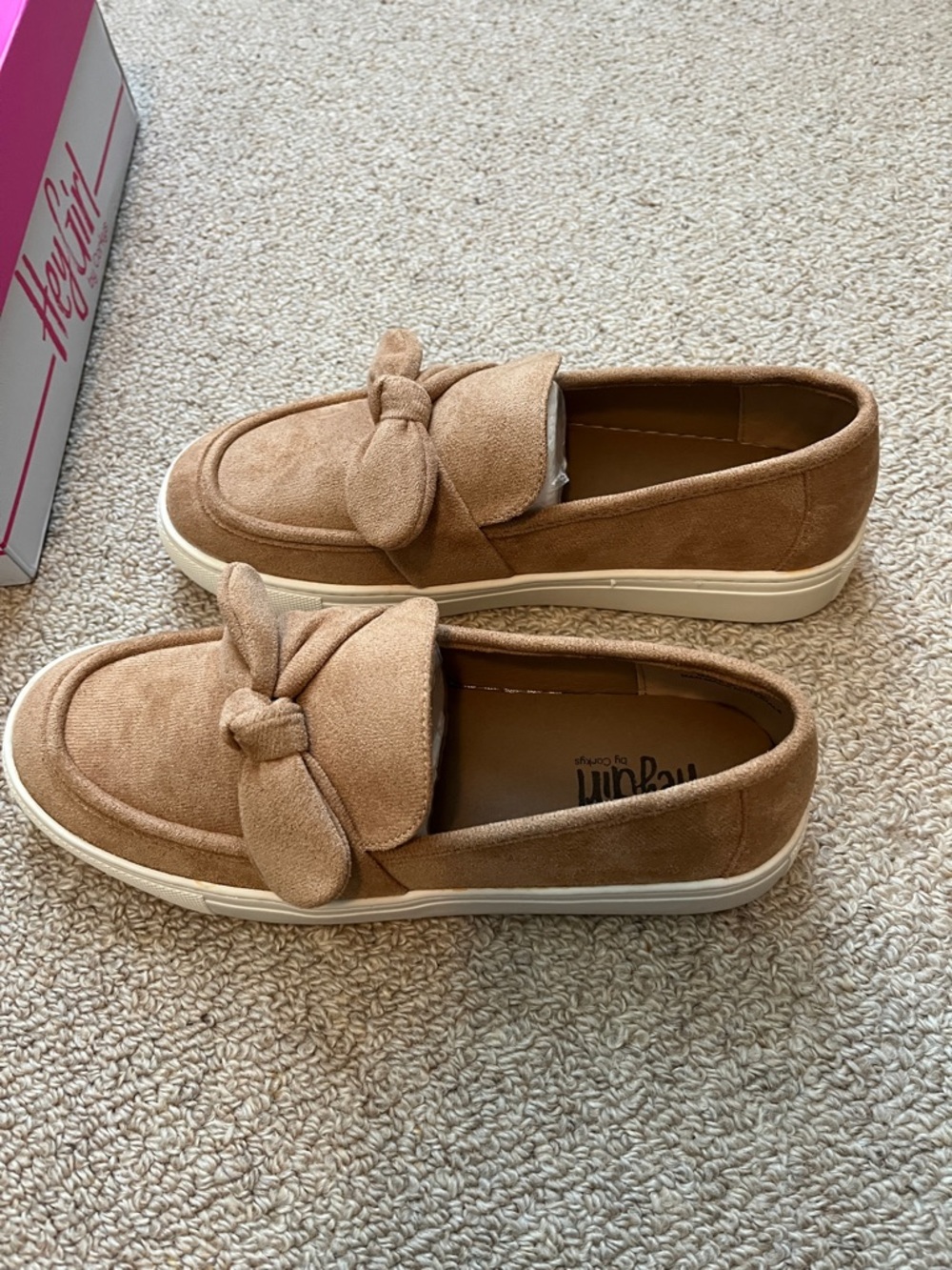 Corkys Suede Bow Loafers in Camel Brown 8 - Picture 5 of 6